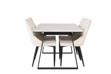 Venture Design Estelle & Leone matgrupp Vit/beige 4 st stolar & bord 140 x 90 cm