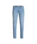 Jack & Jones Mens Tapered Fit Denim Comfort Fit Blue Jeans - Light Blue - Size 34W/34L