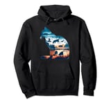Fantasy Cute Cat Life Silhouette Pullover Hoodie