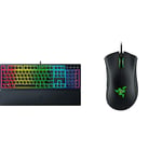 Razer Ornata V3 - Low-profile Mecha-membrane Keyboard Chroma RGB UK Layout | Black & DeathAdder Essential - Wired Gaming Mouse Black