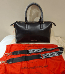 Valentino By Mario Valentino Large Black Hand Shoulder bag long strap New