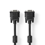 Nedis VGA-kabel | VGA Hane | VGA Hane | Nickelplaterad | Maximal upplösning: 1024x768 | 3.00 m | Rund | ABS | Svart | Låda