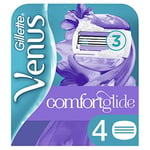 Gillette Venus Comfortglide Breeze 2-in-1 Women's Razor Blades, 4 Pack with Shaving Gel Bars (Packaging May Vary)