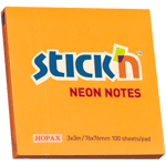 Notisblock 76x76 100 Blad Neon Orange