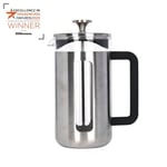 La Cafetière Pisa 8 Cup Borosilicate French Press Brushed Stainless Steel 1L
