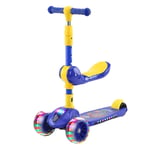 NEWCURLER 2-in-1 Kick Scooter with Removable Seat,4 Height Adjustable Pu Wheels Extra Wide Deck,Step Brake, Lean 2 Turn, Ride on Toys for Children 3 Year Plus,Purple