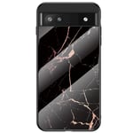 Marmorert Google Pixel 6a deksel - Gold Black Marble