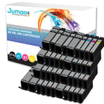 Lot de 40 Cartouches noirs (27 Ml) et couleurs (12,5 Ml) compatibles pour Canon PIXMA TR7550 TR8550 TS6150 - Jumao -