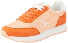 Calvin Klein Jeans Femme Retro Runner Low Lace NY ML YW0YW01326 Baskets, Orange (Apricot Ice/Bright White), 37 EU