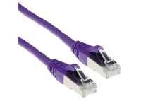 ACT Purple 15 meter LSZH SFTP CAT6A patch cable snagless with RJ45 connectors