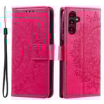 SKALO Samsung A15 4G Mandala Plånboksfodral - Cerise Cerise