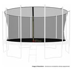 Filet intérieur de sécurité pour trampoline avec bouchons hauts de perches et ficelle : ø 14Ft, 12 Perches - Noir
