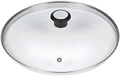 Tefal 280975 Glass lid with stainless steel rim and steam regulator 24cm, transparent