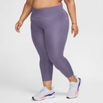 Nike Dri-Fit Fast Crop Tight Plus Size 2X Dam Lila Långa Tights för Löpning