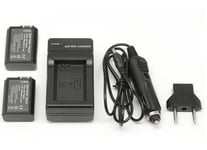 2x NP-FW50 Batterie+ Chargeur pour Sony SLT-A35, SLT-A37, SLT-A55V, DSC-RX10 Appareils photo numérique