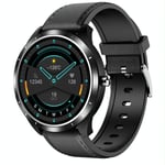 Montre Connectée Cuir Noir Ecg Taux Cardiaque Étanche Ip67 Bluetooth 4.0 Noir Yonis