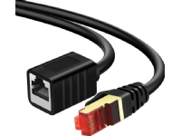 Spacetronik LAN-kabelförlängare CAT7 svart 0,5m 10Gbps/s internet RJ45-kontakt