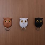 Owl Key Holder Wall Hanging Storage Organizer Keychains White