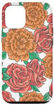 Coque pour iPhone 13 Pro Rose Garden Flower Rose corail clair Motif faon