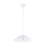 Eglo Suspension Vetro - 1 Ampoule - Suspension Classique - en Verre Satiné, Plastique et Cristal - Blanc - Lampe de Salle à Manger avec Douille E27 - Diamètre : 35 cm