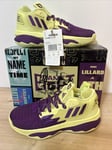 Adidas Dame 8 Trainers Size 4 Womens - Yellow n Purple RRP £120