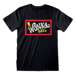 Unisex Kortærmet T-shirt Willy Wonka Wonka Bar Sort S