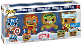 Figurine Funko Pop - Marvel Comics - Pain D'épices Captain America / Iron Man / Hulk / Thor - Pack (66845)