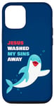 Coque pour iPhone 14 Baptism Kids Christian Dolphin – Jesus Washed My Sins Away