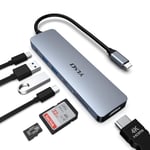 YLSCI Hub USB C, Station d'accueil USB C pour Ordinateur Portable 7 en 1 Adaptateur USB multiport avec HDMI, 100W PD, 2 USB A 3.0, USB C 3.0, Station d'accueil SD/TF pour Dell/HP/Lenovo/Mac Book Pro