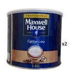 2 x Maxwell House Coffee - Instant Cappuccino 1KG Metal Tin [Free UK Postage]