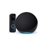 Blink Video Doorbell, Black, Works with Alexa + All-new Echo Dot (5th generation, 2022 release), Charcoal - Smart Home Starter Kit