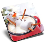 Square Single Coaster - Marshmallow Man Hot Tub Chocolate  #16701