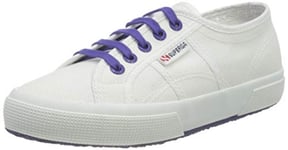 Superga Unisex 2750-COTCONTRASTU Gymnastics Shoes, White (White/Violet Purple A0b), 9 UK