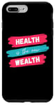 iPhone 7 Plus/8 Plus Health is the new Wealth Red and Teal Brushstroke Typography Case