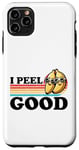 Coque pour iPhone 11 Pro Max Jeu de mots à la banane « I Peel Good » Funny Retro Banana