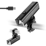 ROCKBROS Lumière Vélo Avant 1500 Lumens Intelligente, Lampe Vélo Avant à LED Puissante 5500mAh, Éclairage Vélo VTT Avant Rechargeable USB-C 5 Modes IPX6 Étanche