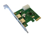 KALEA-INFORMATIQUE © - Carte contrôleur PCIe USB3 2 ports - Chipst ASM 1042 - USB 3.0 Superspeed 5 Gbps