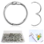 Förpackning med 100 pärmar 20 mm Bokringar Lösbladskopplingsringar Metallböcker Ringar Pärmaringar Nyckelringar för Scrapbook Album Hantverk - Silver