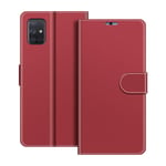 COODIO Samsung Galaxy A51 Case, Samsung A51 Phone Case, Galaxy A51 Wallet Case, Magnetic Flip Leather Case For Samsung Galaxy A51 Phone Cover, Red