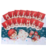 Christmas Party Paper Plate Straw Tablecloth Disposable Tablewar E