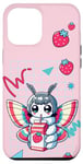 iPhone 15 Plus Kawaii Moth Strawberry Milk Shake Carton Japanese Anime Case