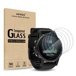 (Pack of 4) Tempered Glass Screen Protector for Garmin Fenix 5S, Akwox [0.3mm 2.5D High Definition 9H] Premium Clear Screen Protective Film for Garmin Fenix 5S