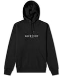Givenchy Mens Reverse Logo Hoodie Black Cotton - Size Large