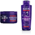 L'Oréal Paris - Elseve Color-Vive - 250ml Masque Violet Déjaunisseur Intense pour Cheveux Décolorés/Eclaircis & Shampooing - Pour Cheveux Blonds ou Blancs - 200 ml