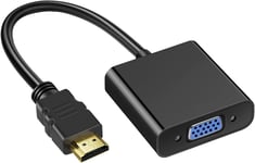 Adaptateur HDMI vers VGA, BorlterClamp 1080P HDTV Convertisseur HDMI Male ¿¿ VGA Femelle pour PC, Ordinateur Portable, Moniteur, Projecteur, Xbox et Autres (Noir)