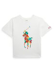 Ralph Lauren Girls Print Boxy T-Shirt - Off White, Off White, Size Age: 3 Years, Women