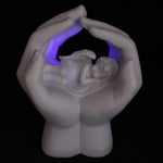 Puckator LED Cute Hands and Sleeping Cherub Figurine, resin, Mixed, Height 17cm Width 13.5cm Depth 10cm