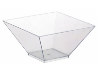 Salladsskål Kubisk kristallskål 550ml 130x130x70mm 100st/krt Transparent 1x1x1mm (100EA)