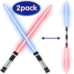 2-delat LED- set, ljus och ljud 2 i 1 lysande ljussabel teleskopiskt lasersvärd leksaksljussabel, lämplig för festpresenter, cosplayleksaker