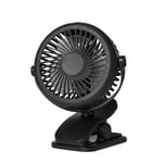 EWRW Mini Fan with Clip, USB Chargeable Desktop Table Cooling Fan Silent, 3 Speeds 360° Rotation, Clip on Baby Strollers Prams Pushchairs Buggies Fan for Babies